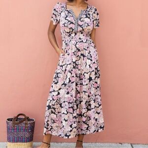 Natural Life Bella Maxi Dress. Light pink floral size medium